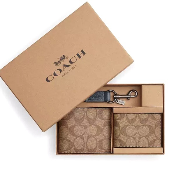 NWT Coach Boxed 3 In 1 Wallet Gift Set In Colorblock Signature Canvas - Picture 7 of 7